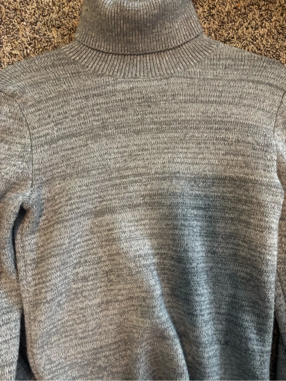 J. Crew Gray Space Dye Wool Blend Turtleneck Sweater